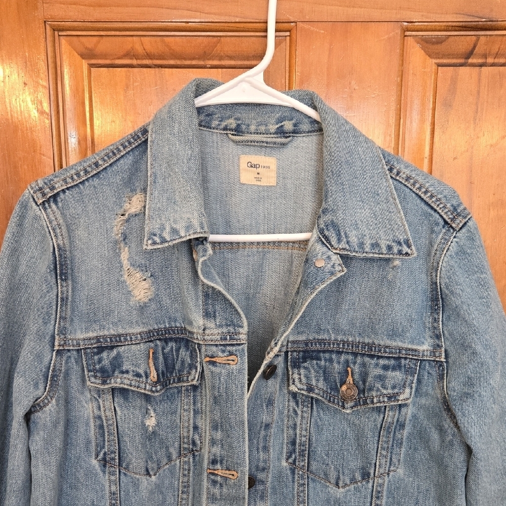 Gap 1969 Blue Denim Jacket Womens Sz Medium EUC - Picture 3 of 10